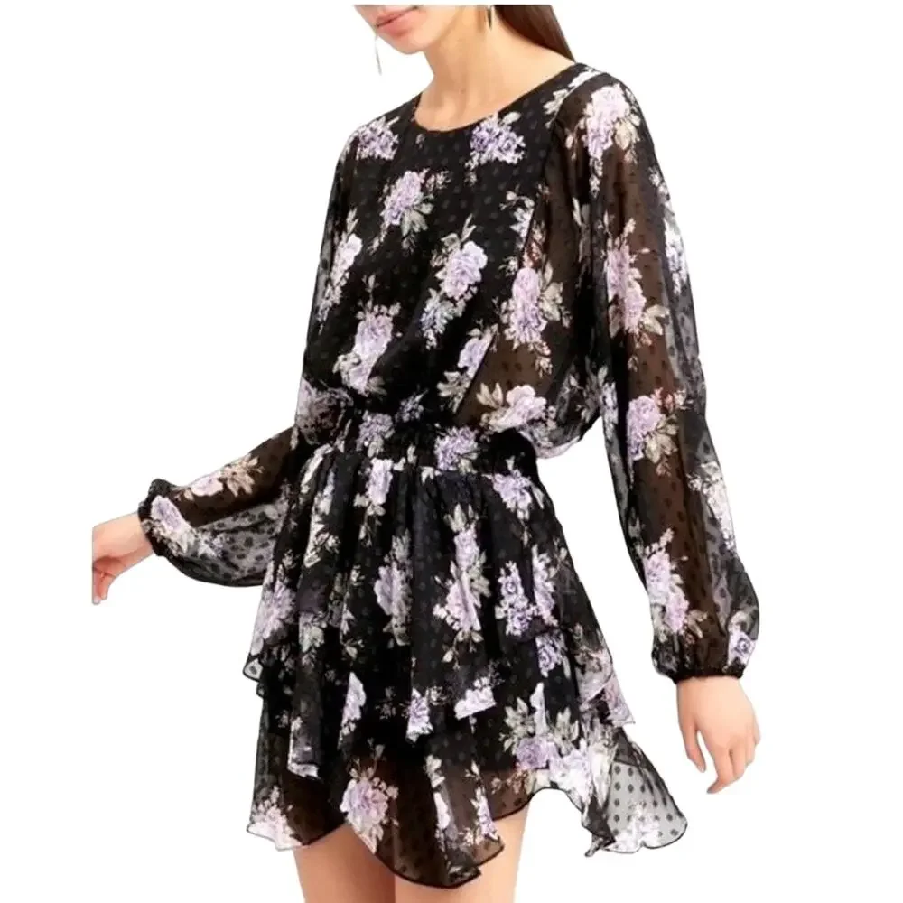 LoveShackFancy Kaia Silk Floral Mini Dress Size XS - Picture 4 of 13
